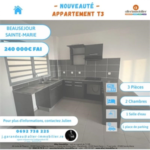 t3 à la vente -   97438  SAINTE MARIE, surface 65 m2 vente t3 - UBI430072367